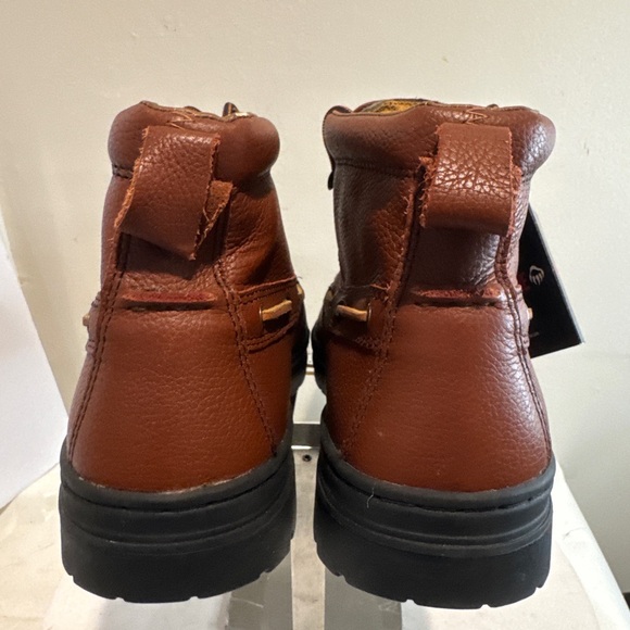 Men Wolverine Brown Leather Steel Toe Work chukka Brown Boots Size 13EW New